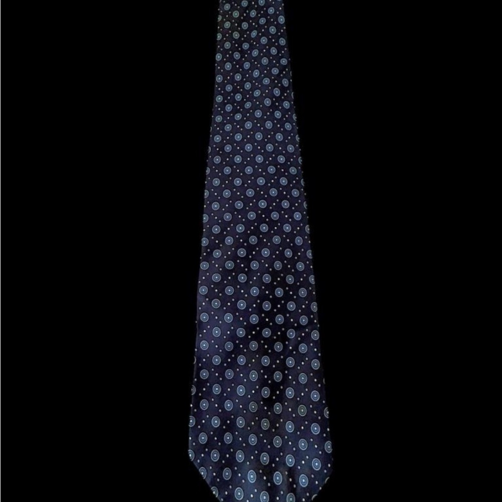 VITG Christian Dior Cravates Paris New York Blue Polka Dot 100% Silk Tie - 59"